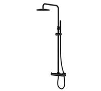 Steinberg 100 - Conjunto de ducha con termostato, diámetro 20 cm, negro mate 100 2721 S