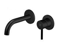 Steinberg 100 - Grifo empotrado de lavabo, instalación de 2 orificios, negro mate 100 1804 3 S