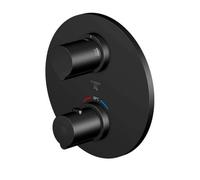 Steinberg 100 - Grifo empotrado termostático para 2 dispositivos, negro mate 100 4133 3 S