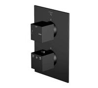 Steinberg 160 - Grifo empotrado termostático para 2 dispositivos, negro mate 160 4133 3 S