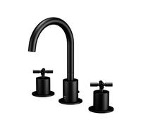 Steinberg 250 - Grifo de lavabo, con desagüe, instalación de 3 orificios, negro mate 250 2000 S