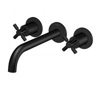 Steinberg 250 - Grifo empotrado de lavabo, instalación de 3 orificios, con cuerpo de montaje, negro mate 250 1916 S