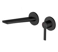 Steinberg 260 - Grifo empotrado de lavabo, instalación de 2 orificios, negro mate 260 1814 3 S