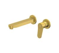 Steinberg 340 - Grifo empotrado de lavabo, instalación de 2 orificios, oro cepillado 340 1814 3 BG