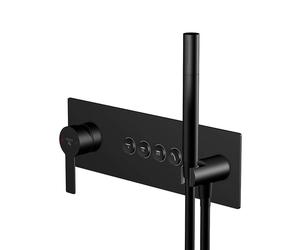Steinberg 390 - Grifo empotrado para 4 aparatos, con cuerpo de montaje, negro mate 390 2242 2 S
