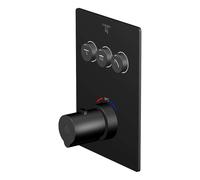Steinberg 390 - Grifo termostático empotrado para 3 dispositivos, negro mate 390 4231 3 S