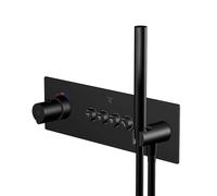 Steinberg 390 - Grifo termostático empotrado para 4 dispositivos con cuerpo, negro 390 4242 2 S