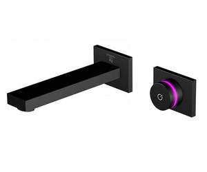 Steinberg iFlow - Grifo empotrado automático de lavabo, con termostato, instalación de 2 orificios, negro mate 390 1816 S