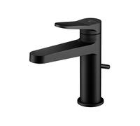 Steinberg Mezclador de lavabo serie 340, proyección de 126 mm, con juego de desagüe, 3401000S, Color: Negro Mate