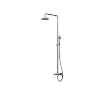 Steinberg Serie 100 sistema de ducha, termostato, ducha de lluvia redonda, ducha de mano, 10027212BGM, Color: Metal cepillado