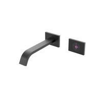 Steinberg Serie 135 Mezclador mural de lavabo, control totalmente electrónico de caudal y temperatura, proyección de 200 mm, 1351814ES, Color: negro mate