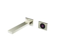 Steinberg Serie 160 mezclador mural para lavabo, control totalmente electrónico de volumen y temperatura, proyección 205mm, 1601814EBN, Color: Níquel Cepillado