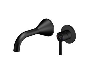 Steinberg Serie 315 Mezclador monomando de pared para lavabo, juego premontado, proyección de 200 mm, 31518143S, Color: negro mate