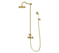 Steinberg Serie 350 sistema de ducha, juego completo con termostato, 3502721BG, Color: Oro cepillado