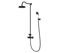 Steinberg Serie 350 sistema de ducha, juego completo con termostato, 3502721S, Color: negro