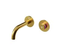 Steinberg Serie 390 grifería de lavabo, iflow, totalmente electrónico, oculto, alcance 169mm, 3901810BG, Color: Oro cepillado