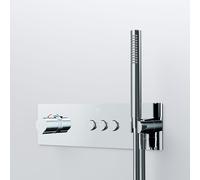 Steinberg serie 390 mezclador ducha/bañera, termostato empotrado, incl. teleducha de barra, flexo de ducha, 3 consumidores, 39042322, Color: cromado