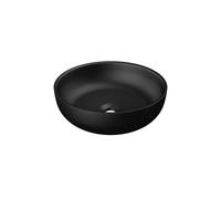 Steinberg Serie 440 lavabo sobre encimera, redondo, 400x400x130mm, SOLIDSurface, sin agujero para grifo, sin rebosadero, 4406115S, Color: negro mate
