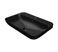Steinberg Serie 449 lavabos de pared, 1 agujero de grifo, con rebosadero, 600x400x120mm, blanco mate, 4497300S, Color: negro mate