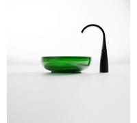 Steinberg Serie 489 lavabo sobre encimera, redondo, de poliresina, con tapón de desagüe, 400x400x140mm, 489601032, Color: Bosque