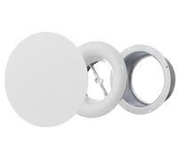 Steinberg14 Difusor de Metal Blanco - 100mm Rejilla de Ventilación Redonda - Válvula de Suministro y Extracción de Aire - Difusor Regulable para Pared o Techo
