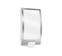 Steinel Lámpara de pared exterior L 22 – Detector 180° orientable, alcance 10 m, 60 W, blanco-plata