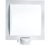 Steinel Lámpara de Exterior L 20 S Plateada, Lámpara de Pared con Detector de Movimiento de 180°, Alcance Máximo de 10 m, Resistente a Impactos, E27, 60 W Máx