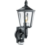 Steinel L 15 negro - Farol de pared exterior con 180° detector de movimiento, Farolillo Sensor con potencia de máx. 60 vatios, Iluminación de exterior, Aplique con diseño clásico, 617813