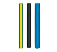 Steinel Kit eléctrico de tubos termorretráctiles, 16 unidades, en color negro, azul y amarillo/verde, con un diámetro de Ø 3,2-9,5 mm y una proporción 2:1