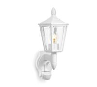 Steinel L 15 blanco - Farol de pared exterior con 180° detector de movimiento, Farolillo Sensor con potencia de máx. 60 vatios, Iluminación de exterior, Aplique con diseño clásico, 617912