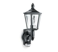 Steinel L 15 negro - Farol de pared exterior con 180° detector de movimiento, Farolillo Sensor con potencia de máx. 60 vatios, Iluminación de exterior, Aplique con diseño clásico, 617813