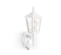 Steinel L 16 S Lámpara exterior blanca con sensor de movimiento | diseño clásico de farola y casquillo E27, ideal para entradas de viviendas