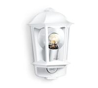 Steinel L 190 S blanco - Farol de pared exterior con 180° detector de movimiento, Farolillo Sensor con potencia de máx. 100 vatios, Iluminación de exterior, Aplique con diseño clásico, 644512
