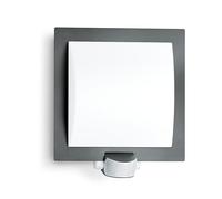 Steinel L 20 S Lámpara de pared para exteriores, en color antracita, con sensor de movimiento de 180°, alcance máximo de 10 metros, resistencia a los golpes, portalámparas E27 y consumo máximo de 60 W