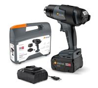 Steinel mobile heat MH5 Pistola de aire caliente profesional con batería | en maletín, con consumo de 18 V, cargador y batería de 5,5 Ah, temperatura de 500 °C, y caudal de 300 l/min