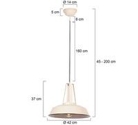 Steinhauer Lámpara colgante Eden, color crema, metal, portalámpara E27
