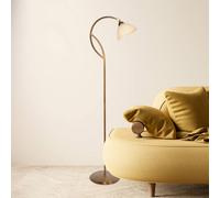 Steinhauer Lámpara de pie Anthea, bronce, crema, metal, vidrio, E27