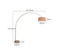 Steinhauer Lámpara de pie con arco Sparkled Light bronce/marrón 240 cm, corcho