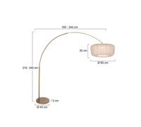 Steinhauer Lámpara de pie curvada Sparkled Light, bronce/nailon crema, 240 cm