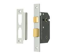 Sterling MLB325N - Cerradura empotrable para baño (3 Puntos, 65 mm, Acabado en níquel)