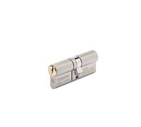 Sterling TS007 BS3 - Cilindro de puerta europeo de 3 estrellas, aprobado por la policía, acabado doble de latón y níquel satinado, 50 mm interno y 50 mm externo (100 mm en total)