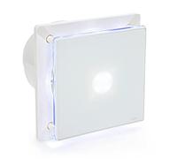STERR Ventilador de baño de 150 mm con válvula antirretorno y temporizador, lámpara LED, color blanco, funcionamiento silencioso, moderno ventilador para el baño, BFS150LT