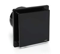 STERR Ventilador de baño negro de 150 mm con temporizador - Ventilador de baño - Frente de cristal - Aspecto moderno - BFS150T-B - 25 W