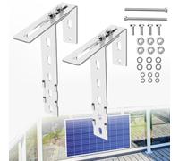STFALI 2 ganchos para soporte de plantas de balcón, soporte para panel solar, soporte para balcón para módulos solares, soportes para balcones rectangulares, fijación solar sin taladrar