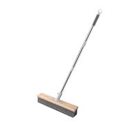 Stgfyxgs Cepillo de Fregar de Alambre de Acero Inoxidable con Mango Largo, Escoba de Exterior Resistente Y Eficaz, Cepillo Removedor para Terrazas, 30 Centimetros