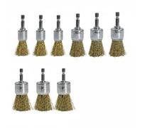 Stgfyxgs Cepillo de Limpieza de Alambre de Alambre para Taladro de Vaso de Disco con Vástago Hexagonal 1/4 Pulgada Compatible , Yellow , Hex 9PC Brush SET