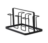 Stgfyxgs Escurrevasos Soporte para Tazas Portavasos Organizador con 6 Ganchos Bastidor de Metal Minimalista con Bandeja Fácil de Limpiar Secado Higiénico