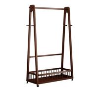 Stgfyxgs Perchero Ropa Portátil Perchero Burro Estante Vestidor Móvil de Madera con Barra de 100 Cm Estante con Laterales para Calzado Ruedas y Ganchos