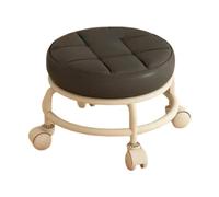 Stgfyxgs Taburete Bajo con Ruedas Giratorias, Taburete Tapizado, Taburete Universal, Reposapiés para Sofá Fabricado en Suave Espuma de PU Y PP para El Hogar Y, Negro, Individual