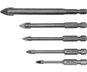 Sthor 21709 - juego de 5 brocas para vidrio y cerámica, de 4 a 10 mm,